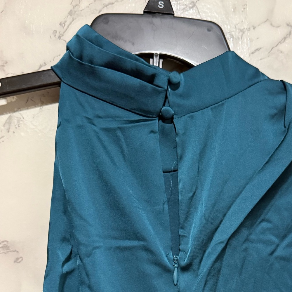 NEW Petal & Pup Anabelle Halter Neck Midi Teal Dress L - Picture 11 of 15